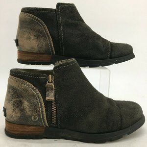 Sorel Boots Womens 8.5 Major Low Ankle Booties Grey Suede Casual